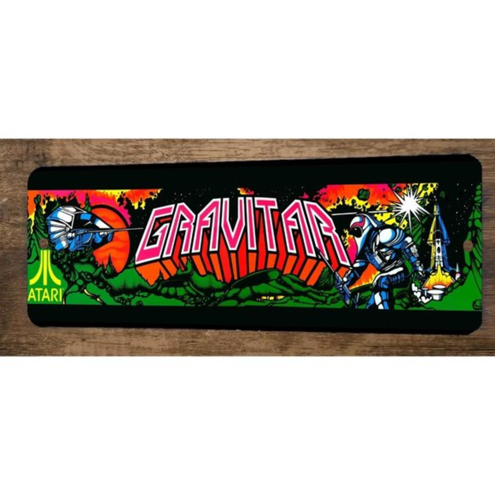 Gravitar Arcade 4x12 Metal Wall Video Game Marquee Banner Sign